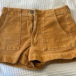 American Eagle Women's Mustard Yellow Corduroy Shorts Size 0